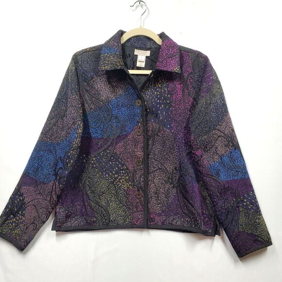 Christopher Banks Quilted‎ Jacket Reversible Black Light Weight Women Small 6 - Picture 2 of 14